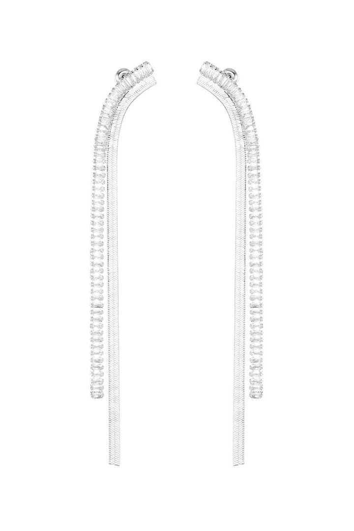 Oorbellen Chic Strass Diamond Zilver