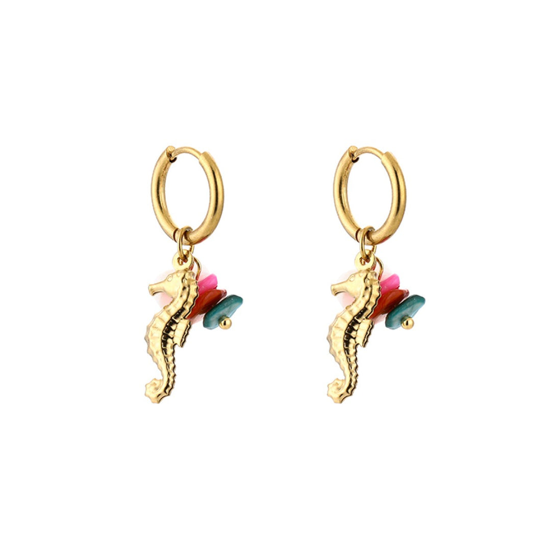 Oorbellen Colourful Seahorse