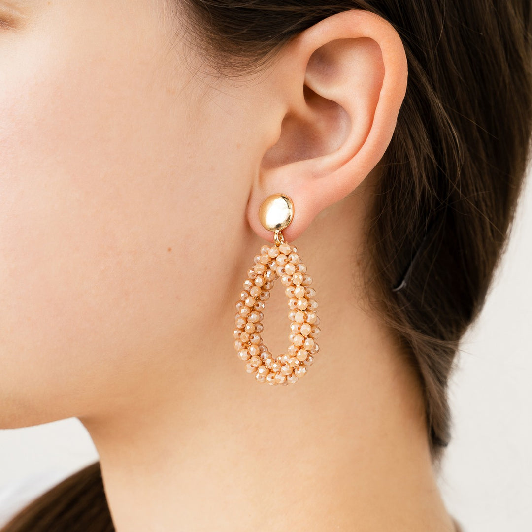 Oorbellen Crystal Drop Light Khaki