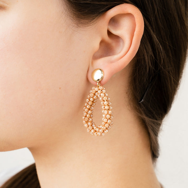 Oorbellen Crystal Drop Light Khaki