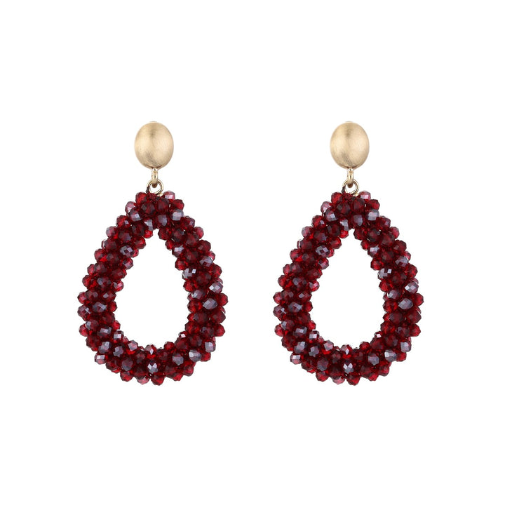 Oorbellen Crystal Elegance Diep Rood