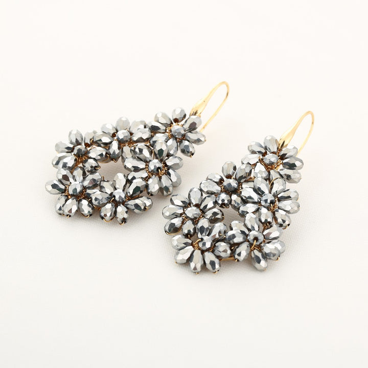 Oorbellen Crystal Flower Zilver