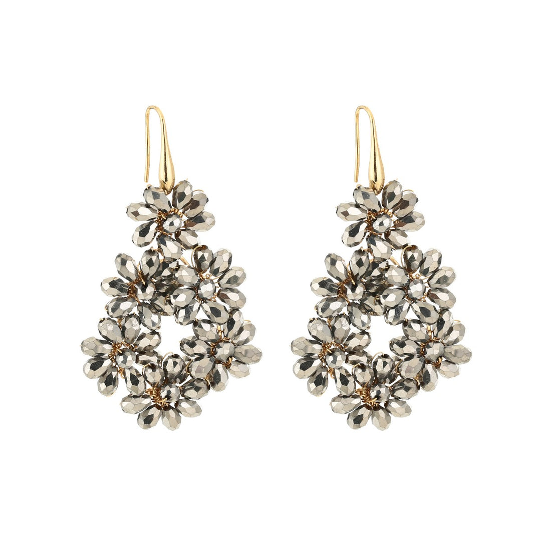 Oorbellen Crystal Flower Zilver