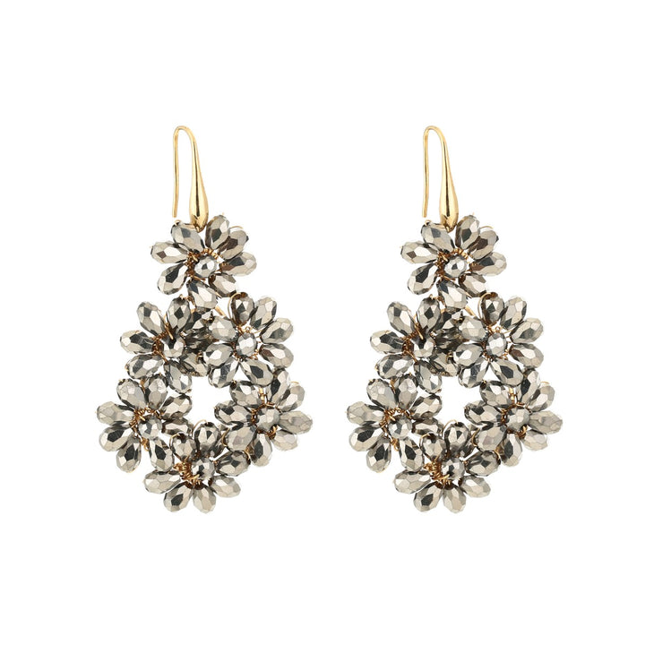 Oorbellen Crystal Flower Zilver