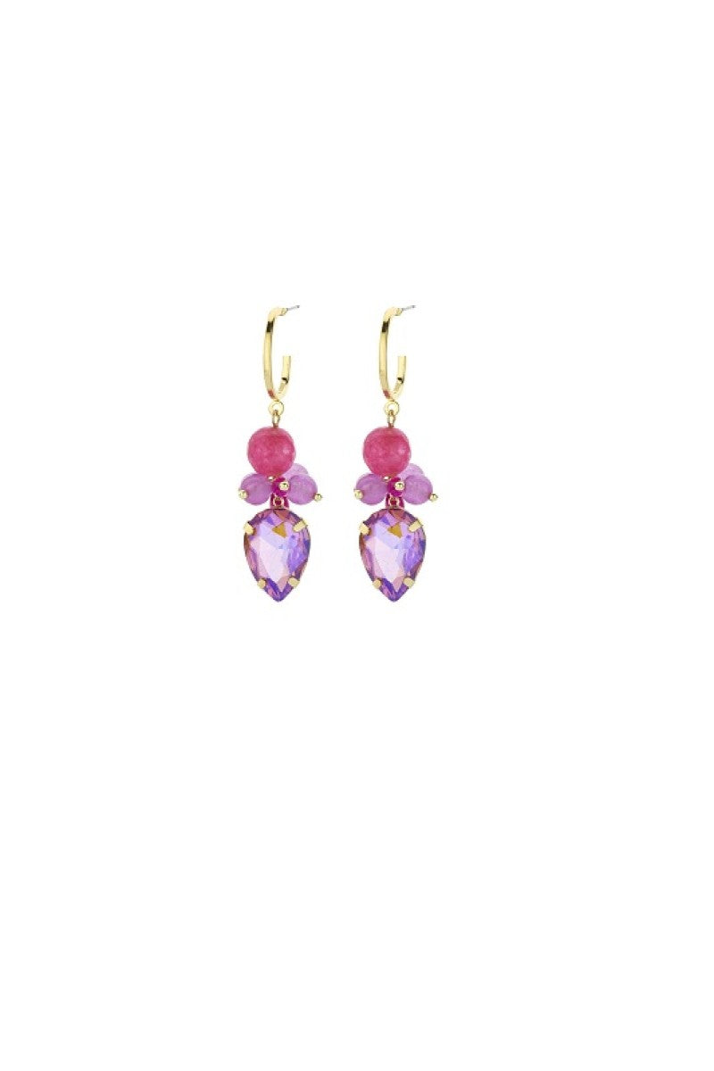 Oorbellen Crystal Party Roze