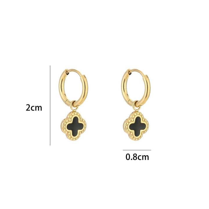 Oorbellen Cute Klaver Black