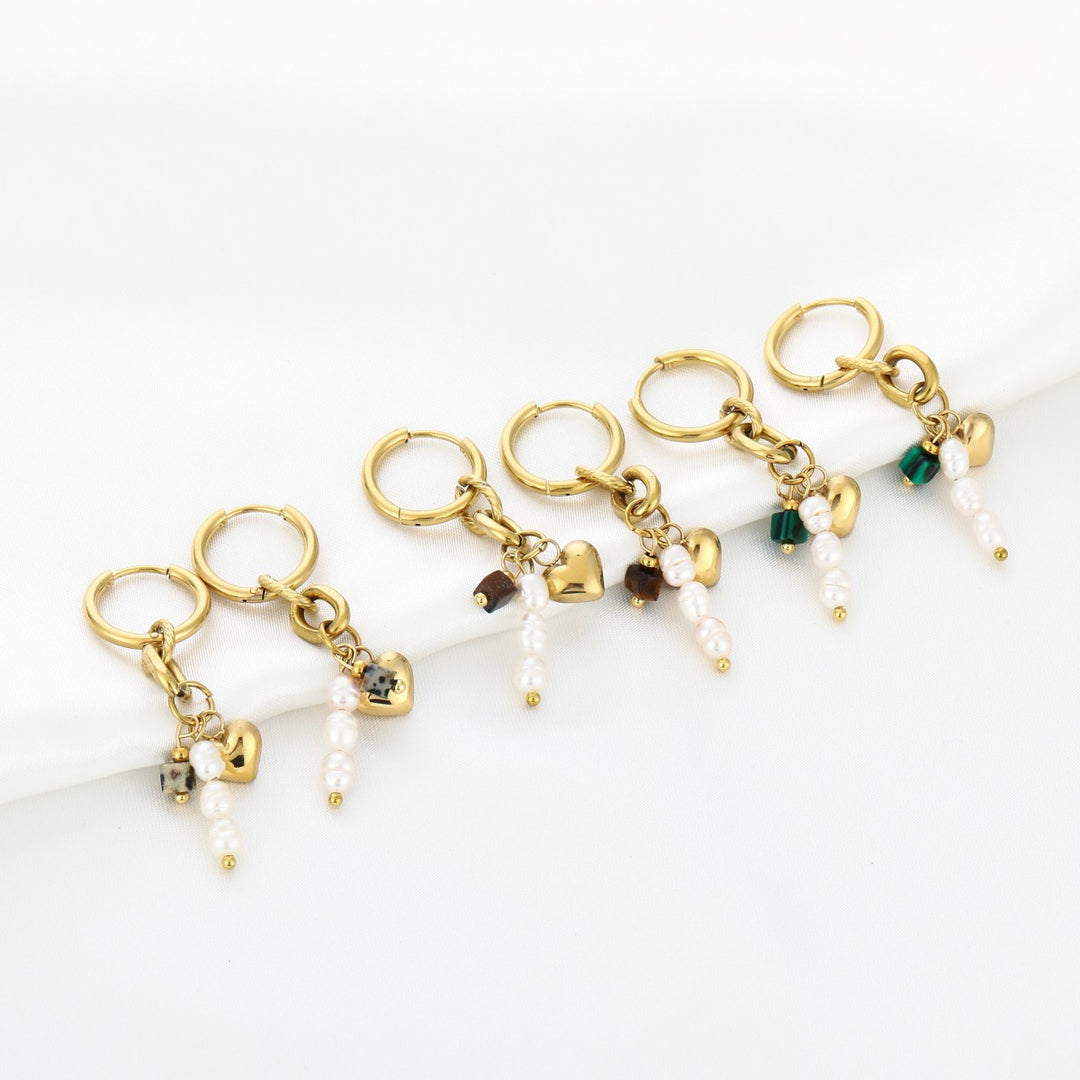 Oorbellen Dangling Love Brown