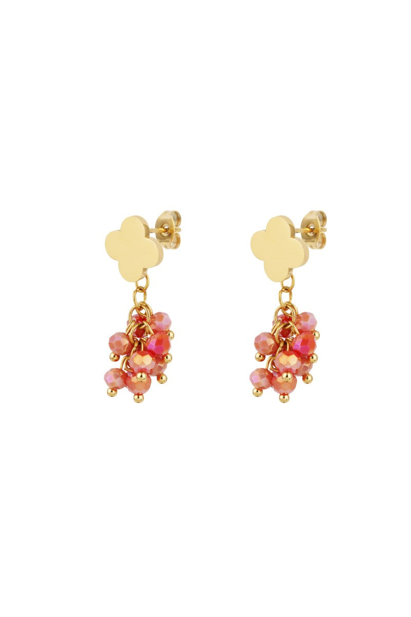 Oorbellen Festive Clover Roze