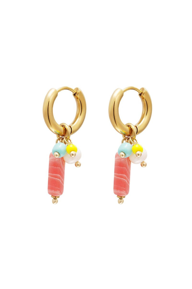 Oorbellen | Gem Dangling Bar
