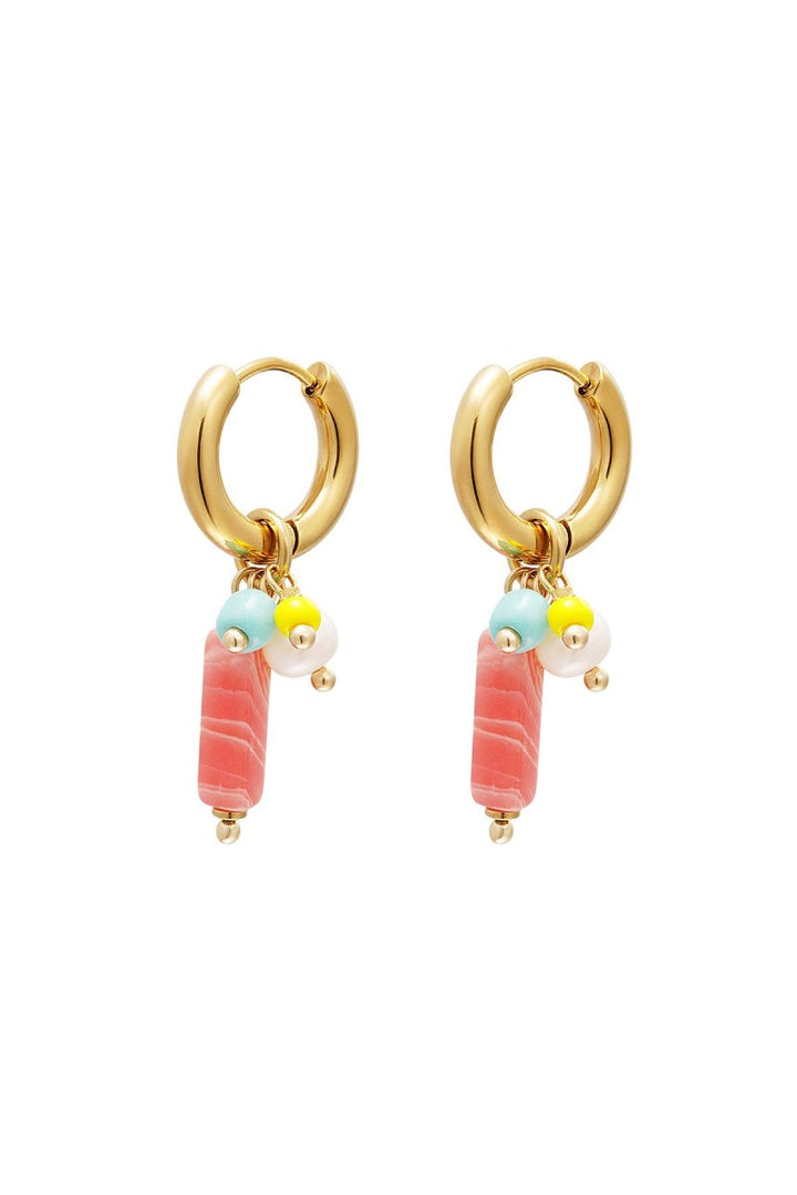 Oorbellen | Gem Dangling Bar