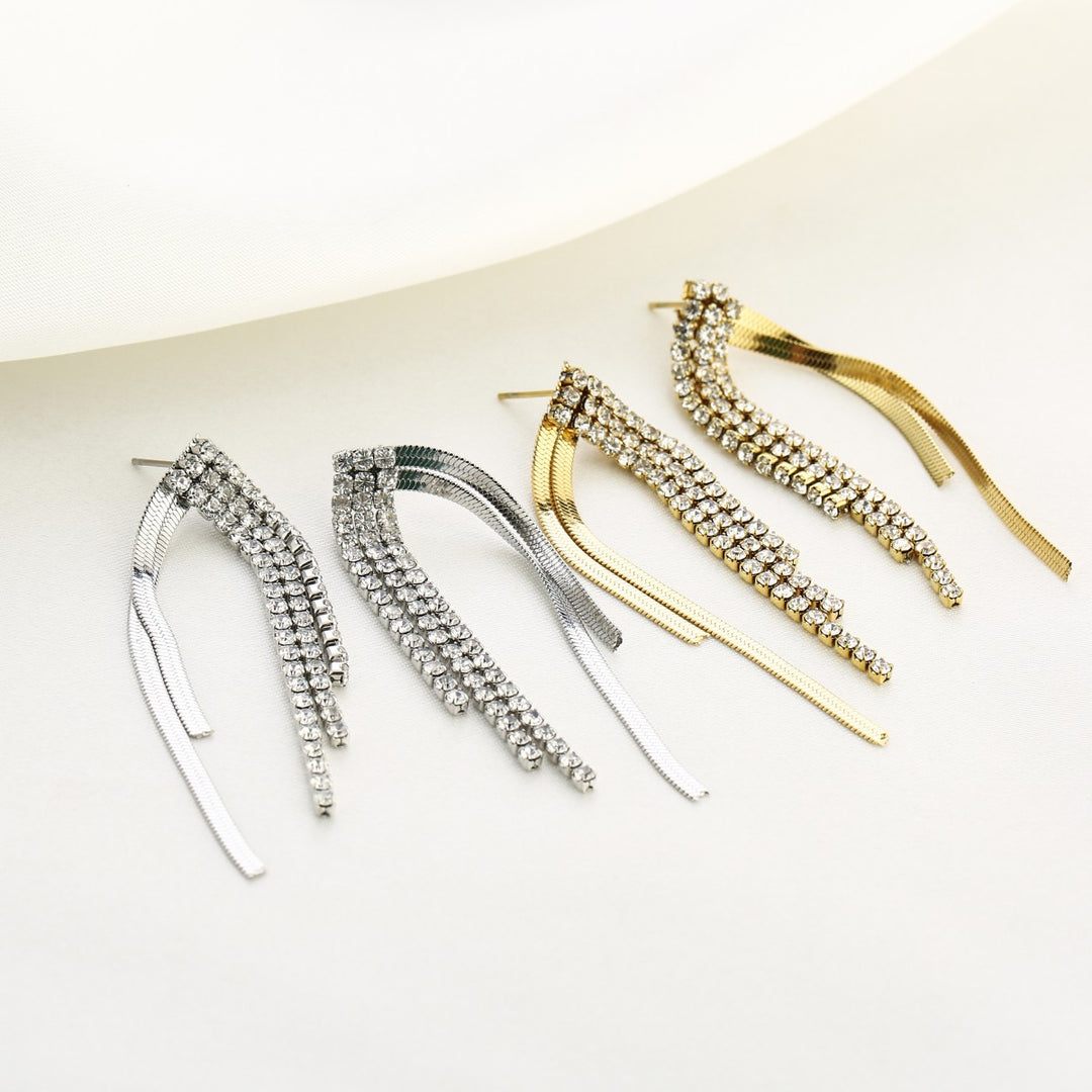 Oorbellen Glam Strass Goud