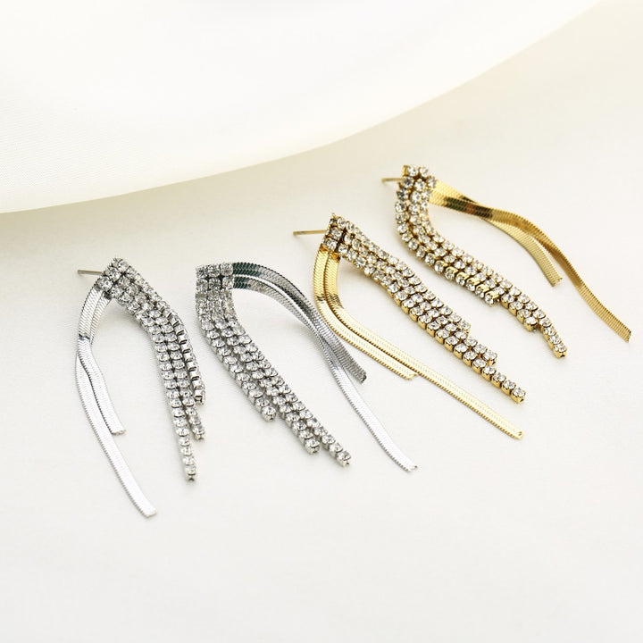Oorbellen Glam Strass Goud