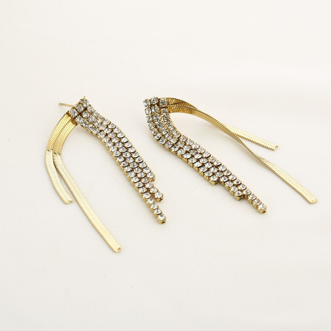 Oorbellen Glam Strass Goud