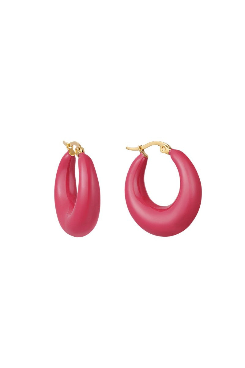 Oorbellen Hoops Colour Fuschia