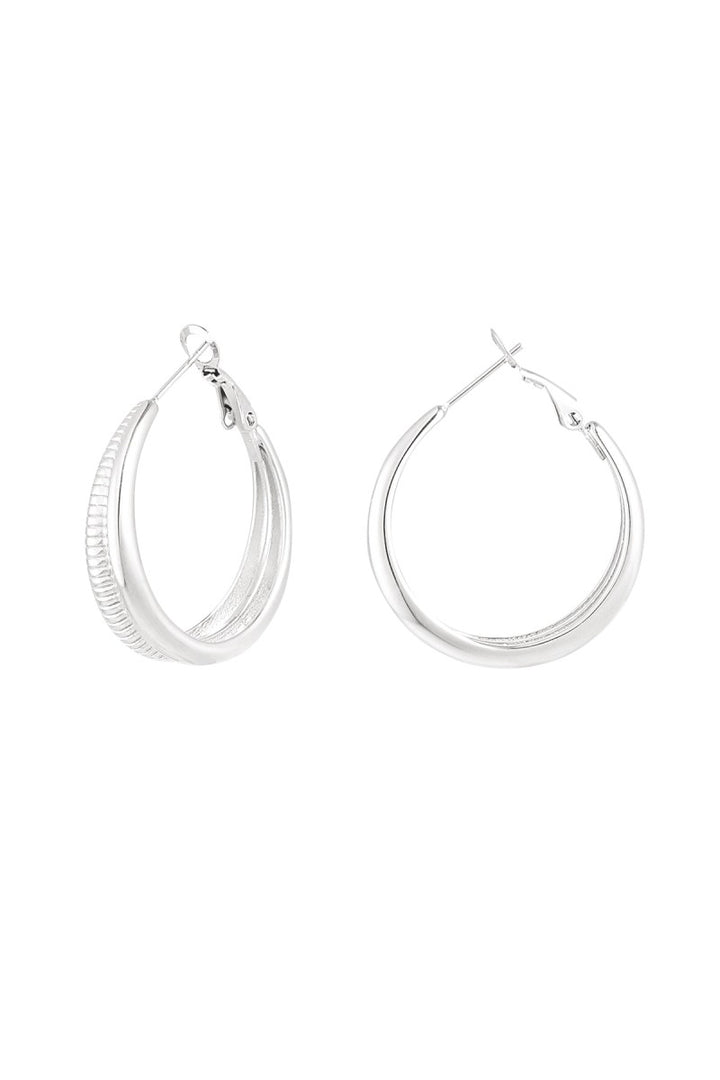 Oorbellen Hoops Printed 3cm Zilver