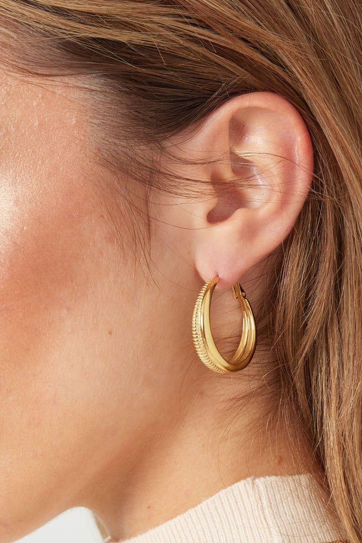 Oorbellen Hoops Printed 3cm Zilver