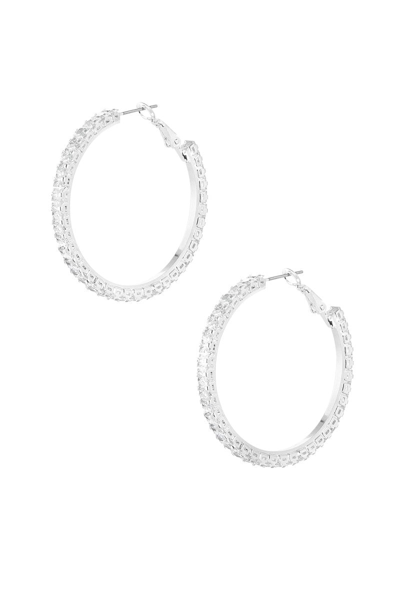 Oorbellen Hoops Radiant Diamond Zilver