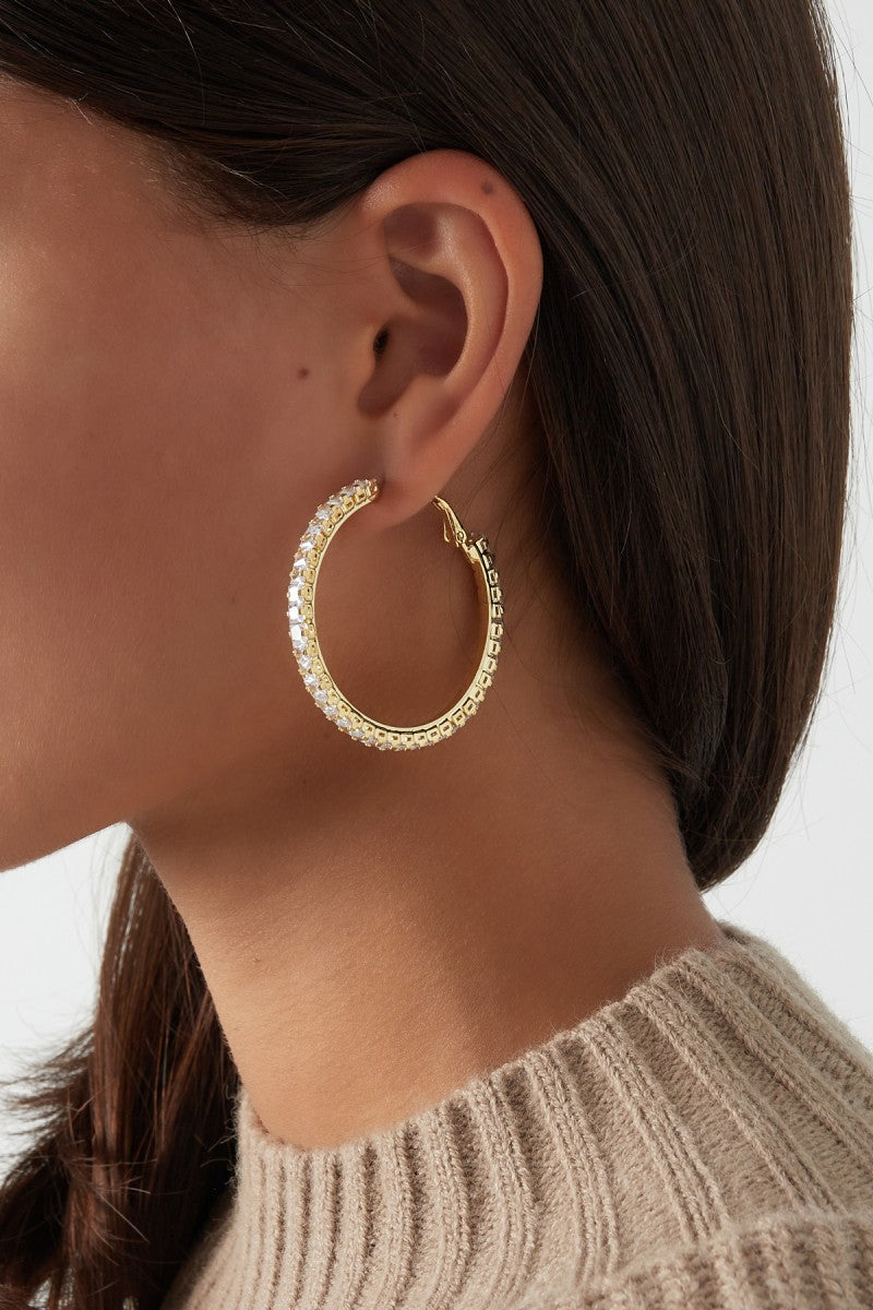 Oorbellen Hoops Radiant Diamond Zilver