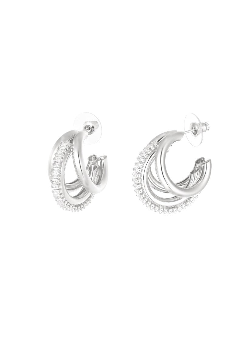 Oorbellen Hoops Triple Party Zilver