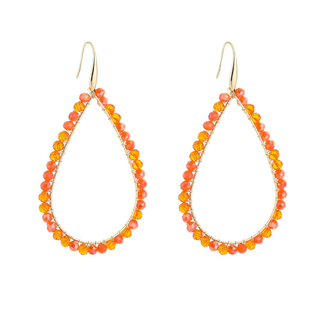 Oorbellen Kralen Druppel Summer Orange Mix