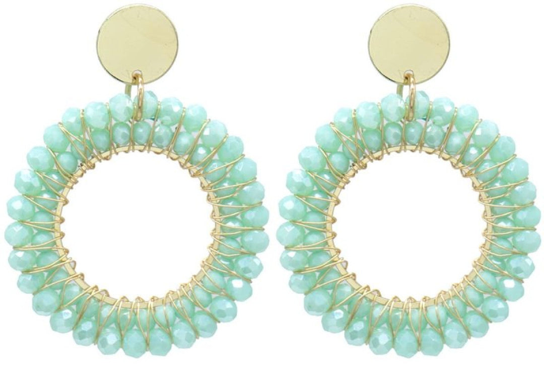 Oorbellen Kralen Roundies Summer Turkoois