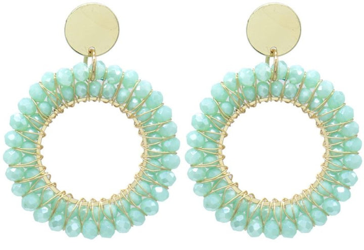 Oorbellen Kralen Roundies Summer Turkoois