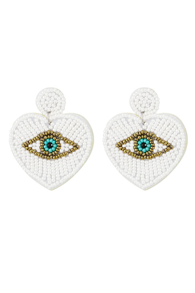Oorbellen Kralen White Eye