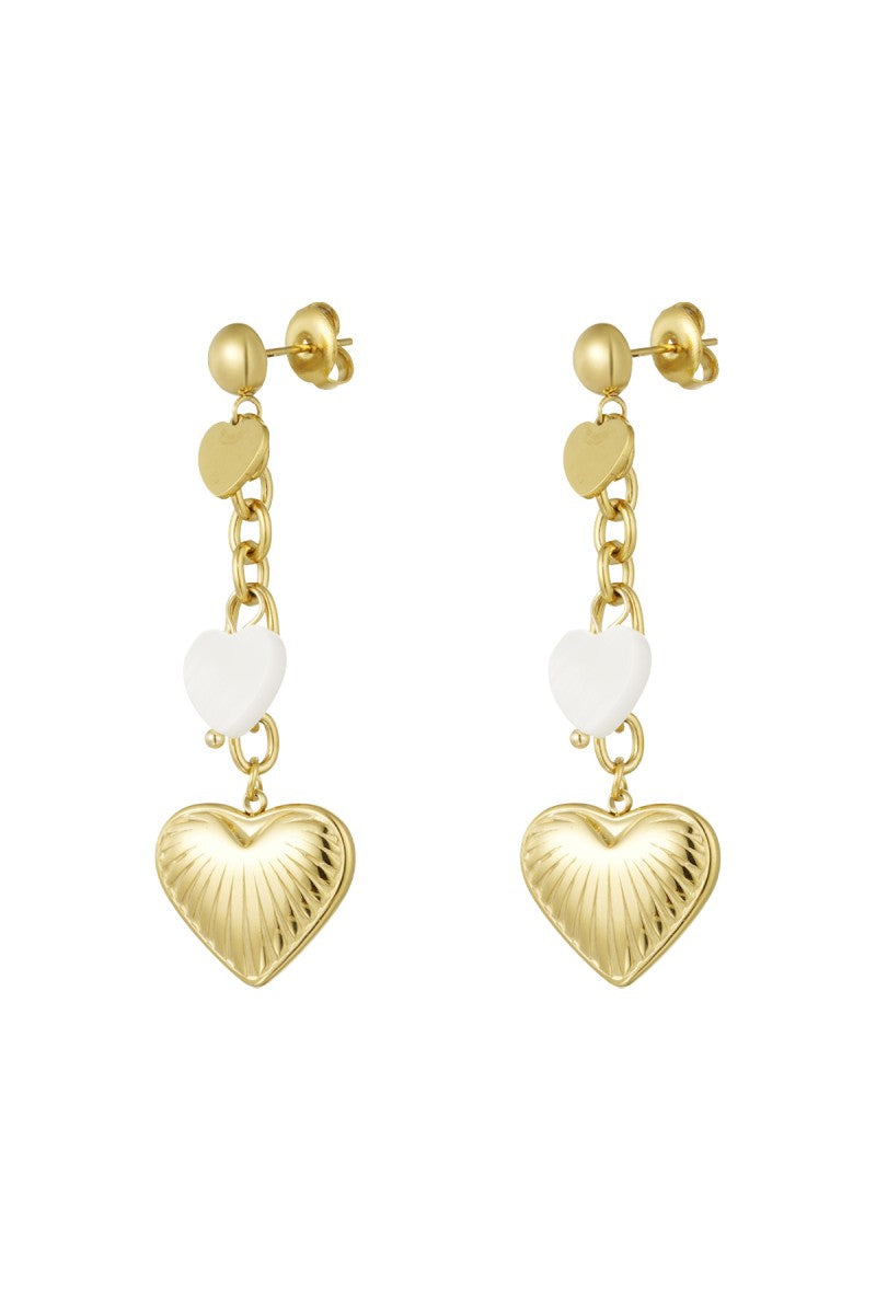Oorbellen Long Hearts