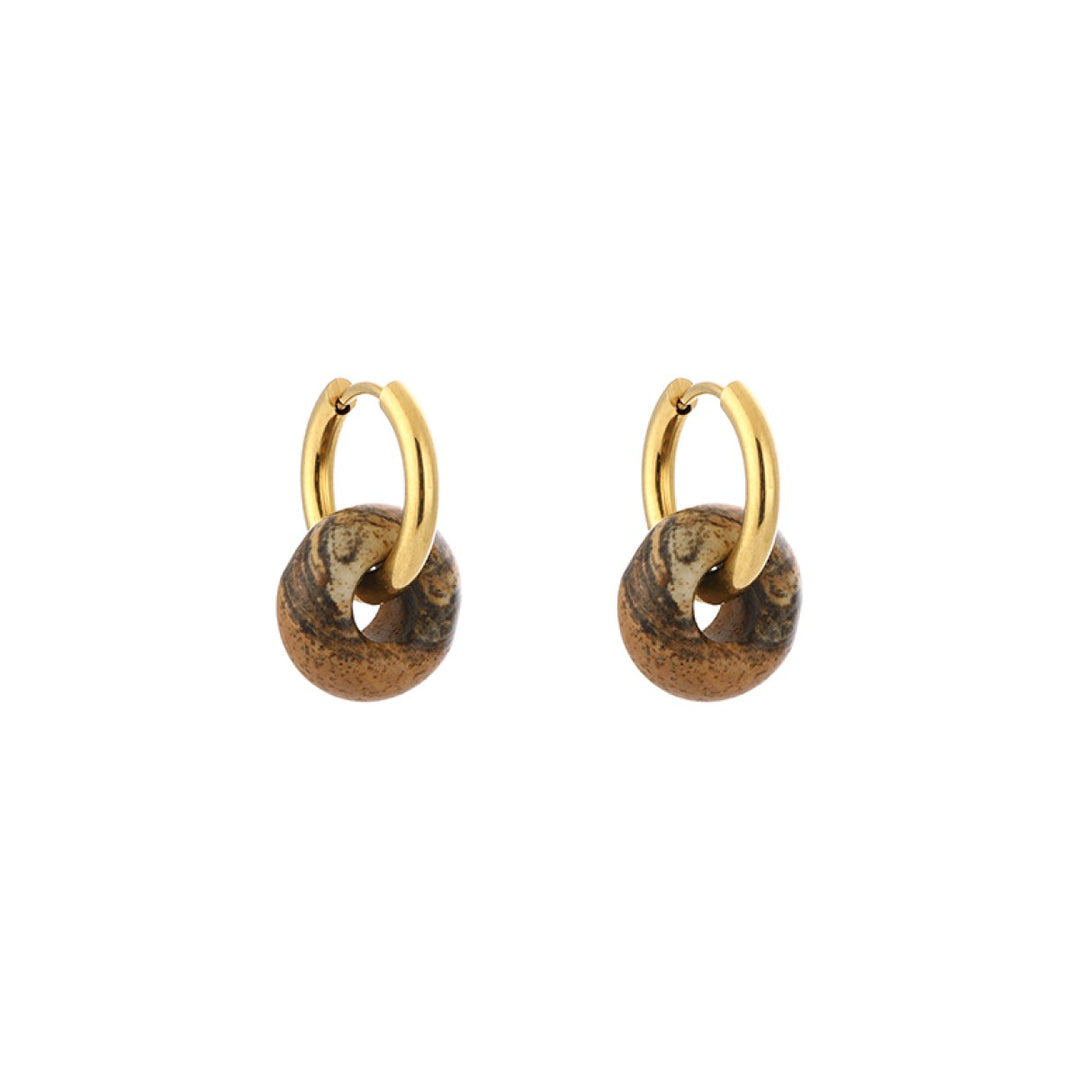 Oorbellen Nature Roundies Camel