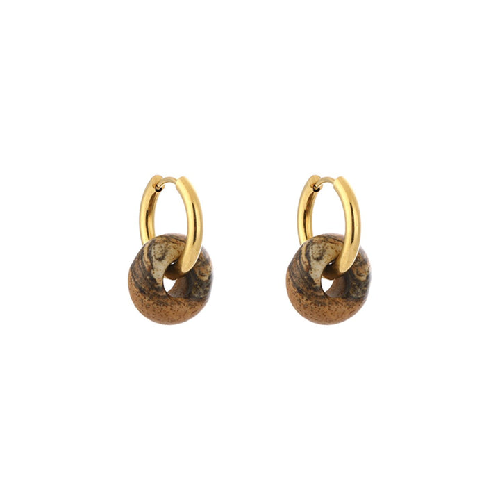 Oorbellen Nature Roundies Camel