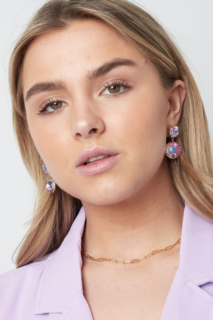 Oorbellen Party Double Shine Lila