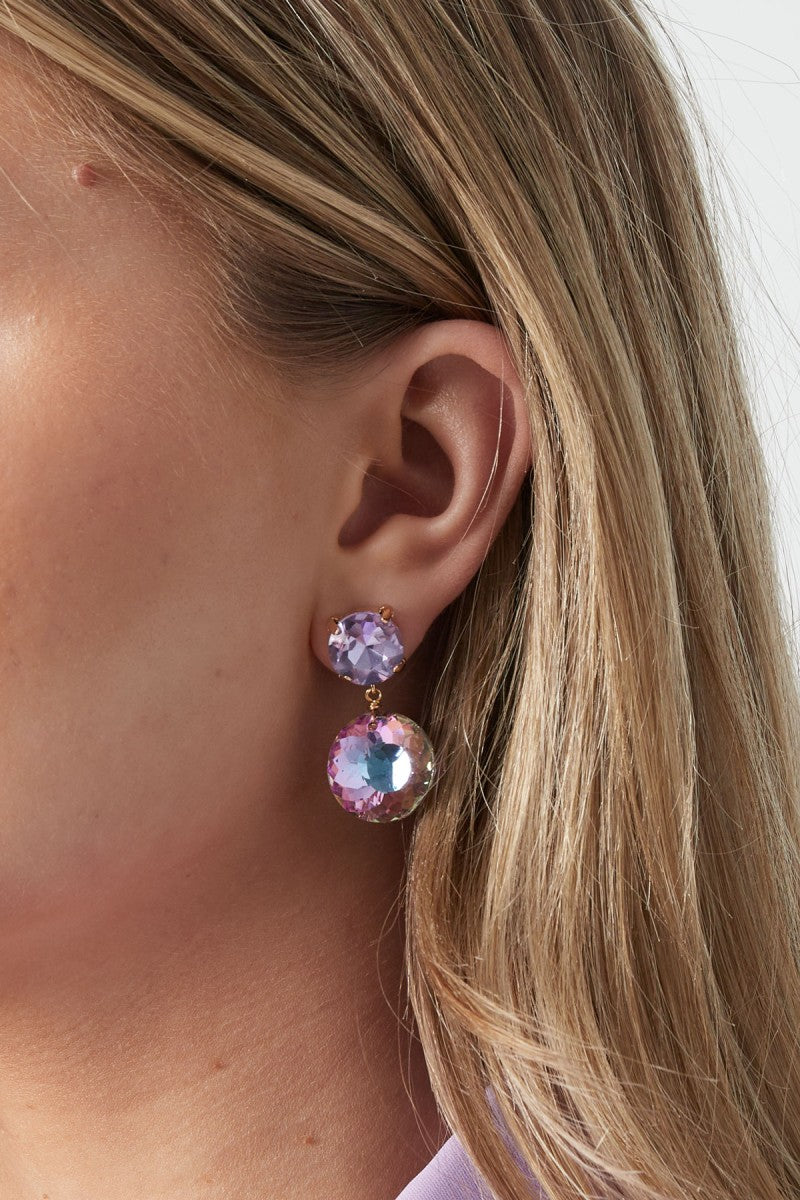 Oorbellen Party Double Shine Lila