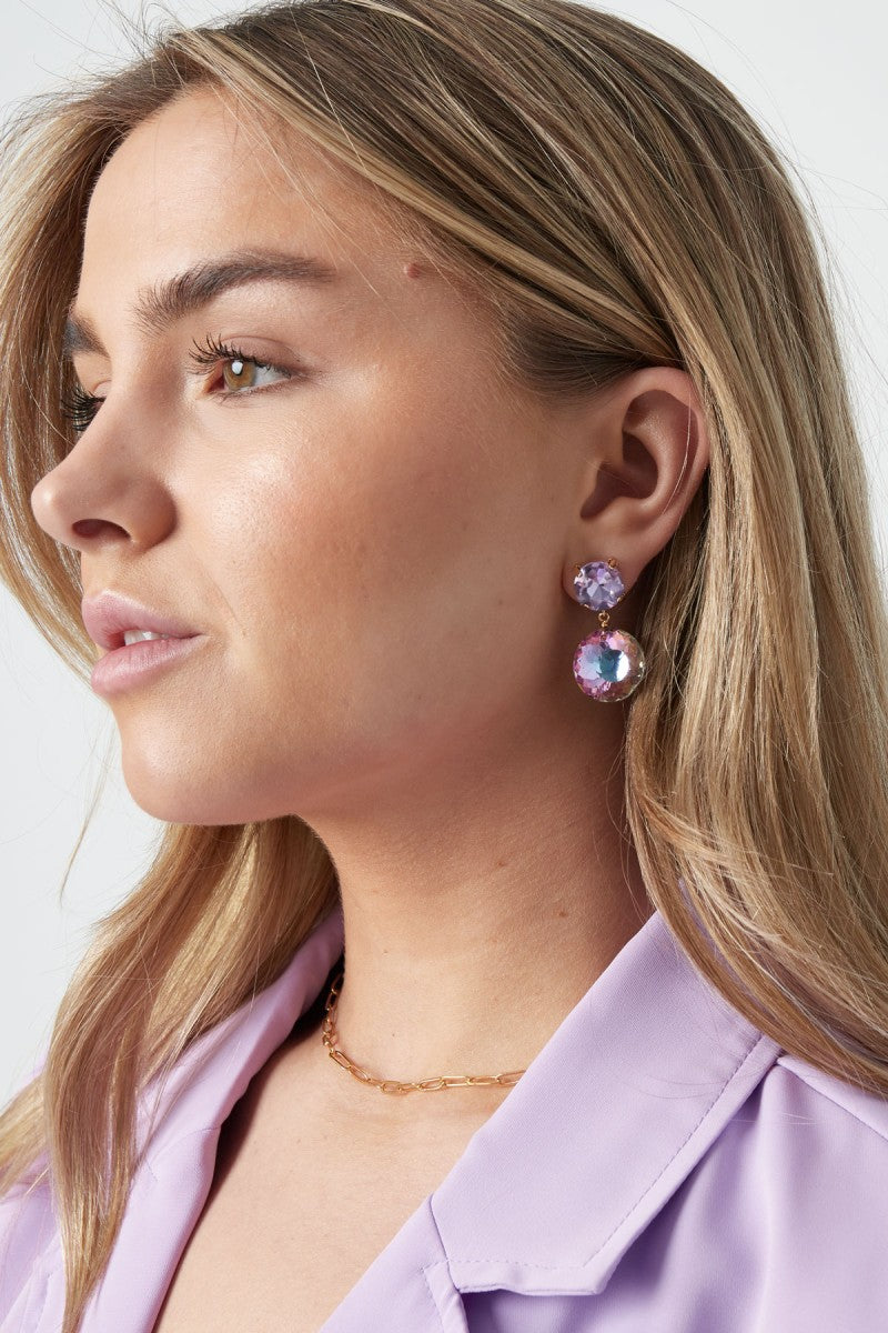 Oorbellen Party Double Shine Lila