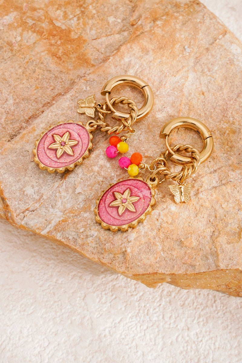 Oorbellen Pink Stardust