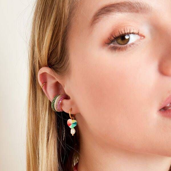 Oorbellen Rainbow Parel Multi Roze