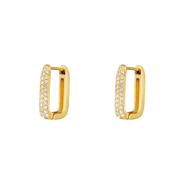 Oorbellen Rectangle Shimmer Large Goud