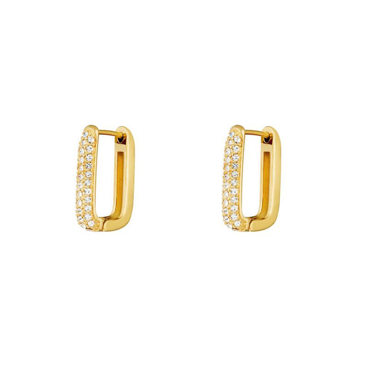 Oorbellen Rectangle Shimmer Large Goud