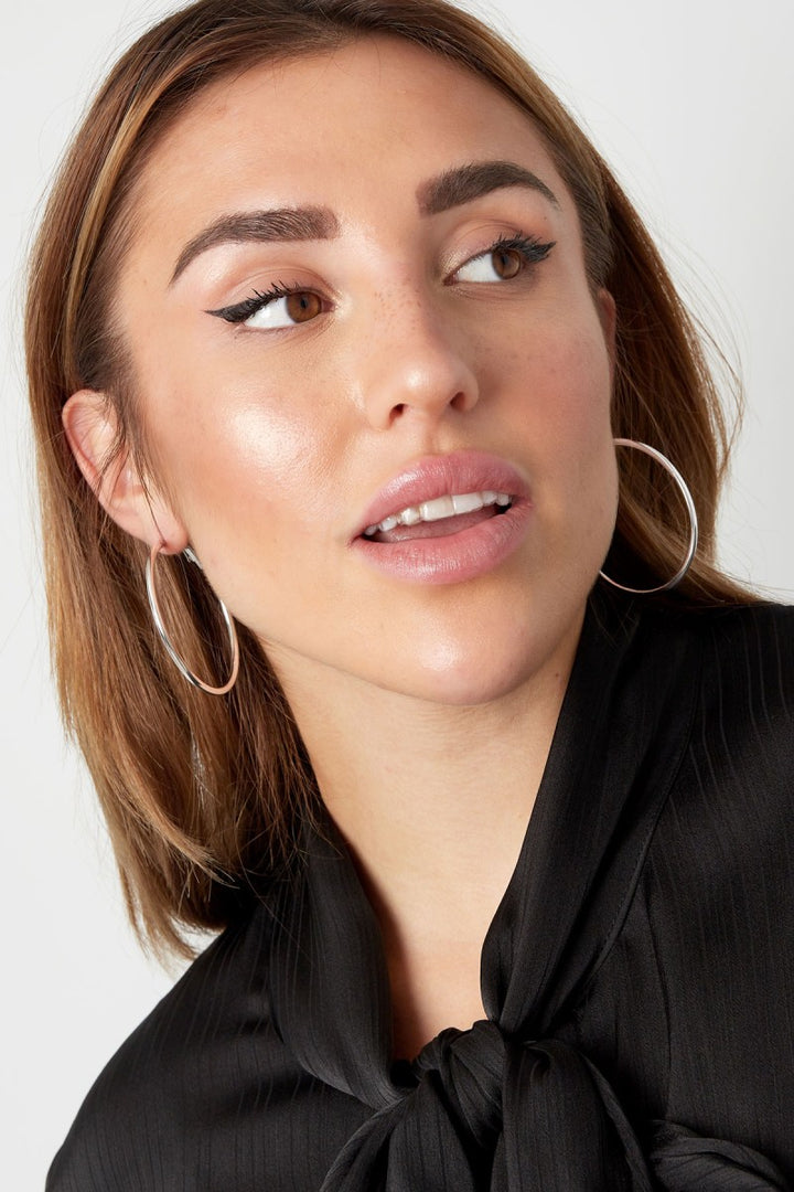 Oorbellen Round Hoops Basic 5cm Zilver