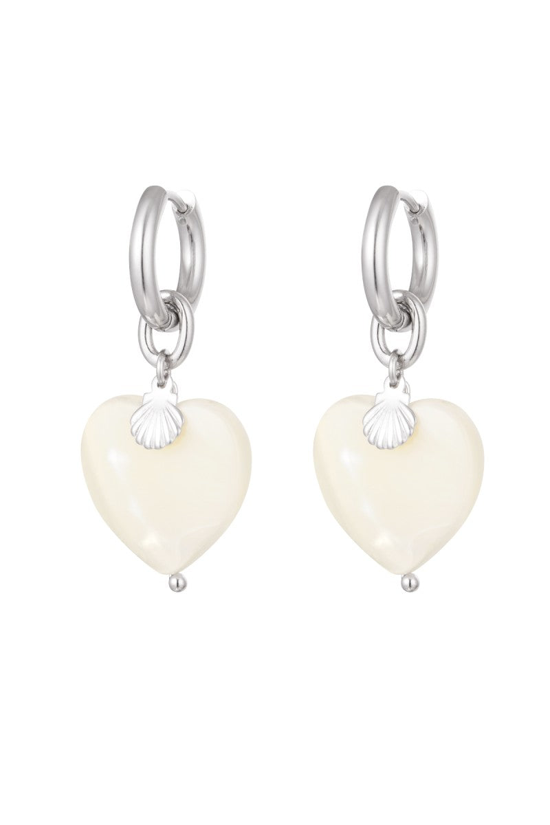 Oorbellen Seashell Heart Zilver