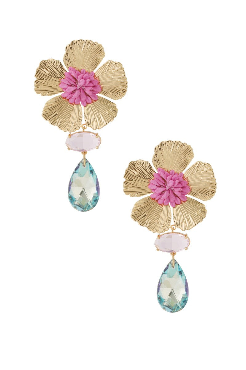Oorbellen Statement Flower Blush