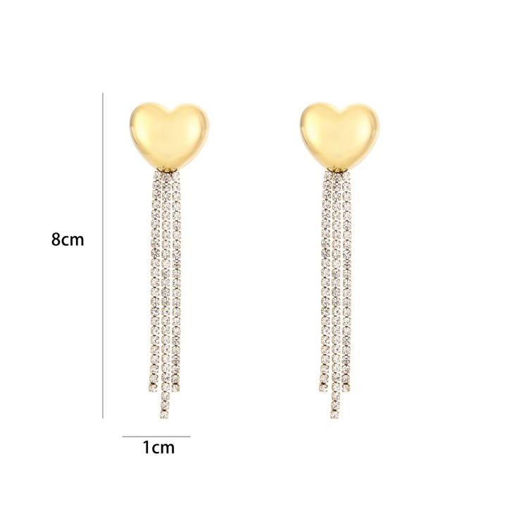 Oorbellen Strass Hart Glamour