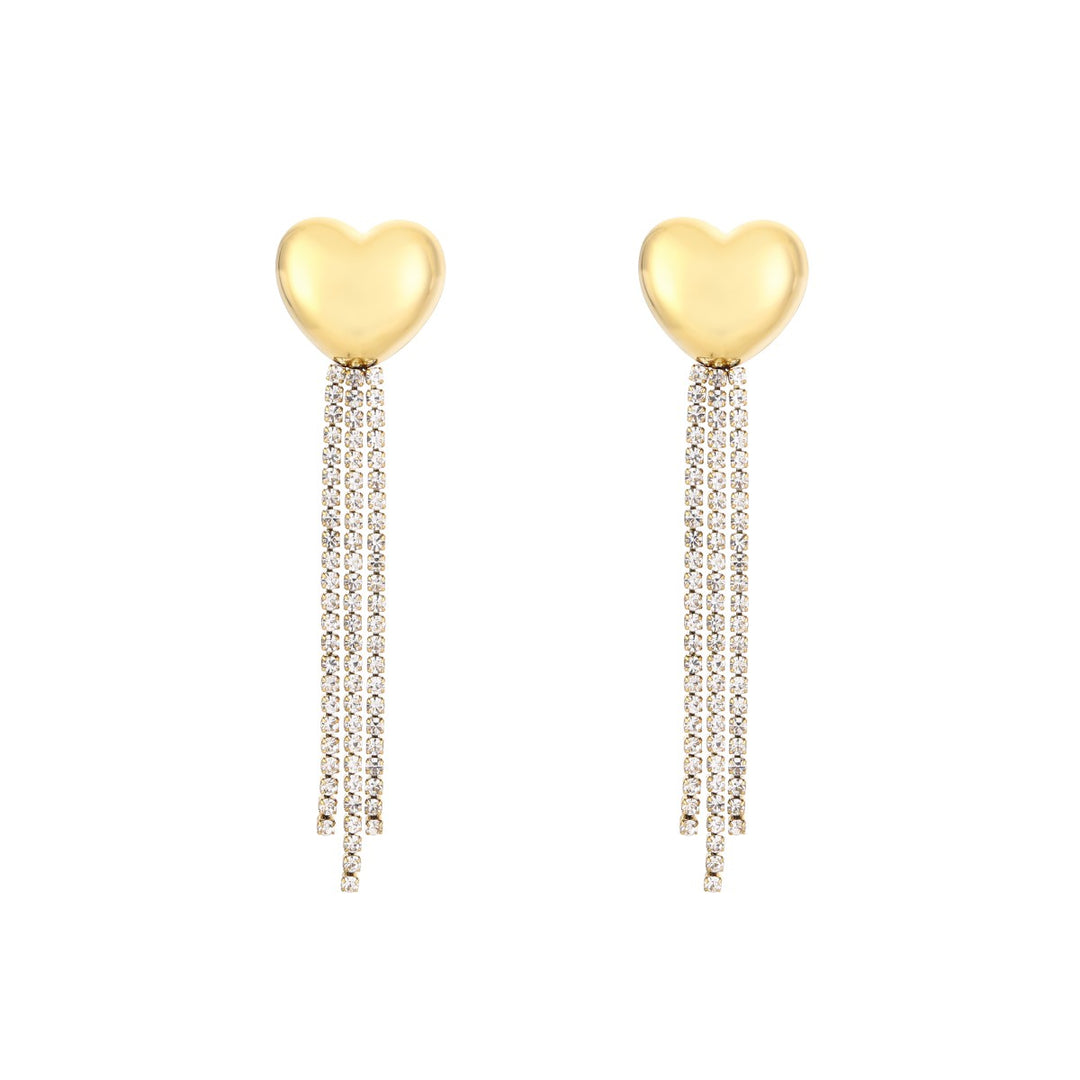 Oorbellen Strass Hart Glamour
