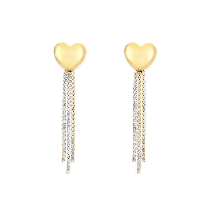 Oorbellen Strass Hart Glamour