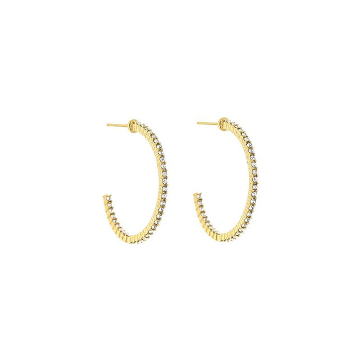 Oorbellen Strass Hoops Wit