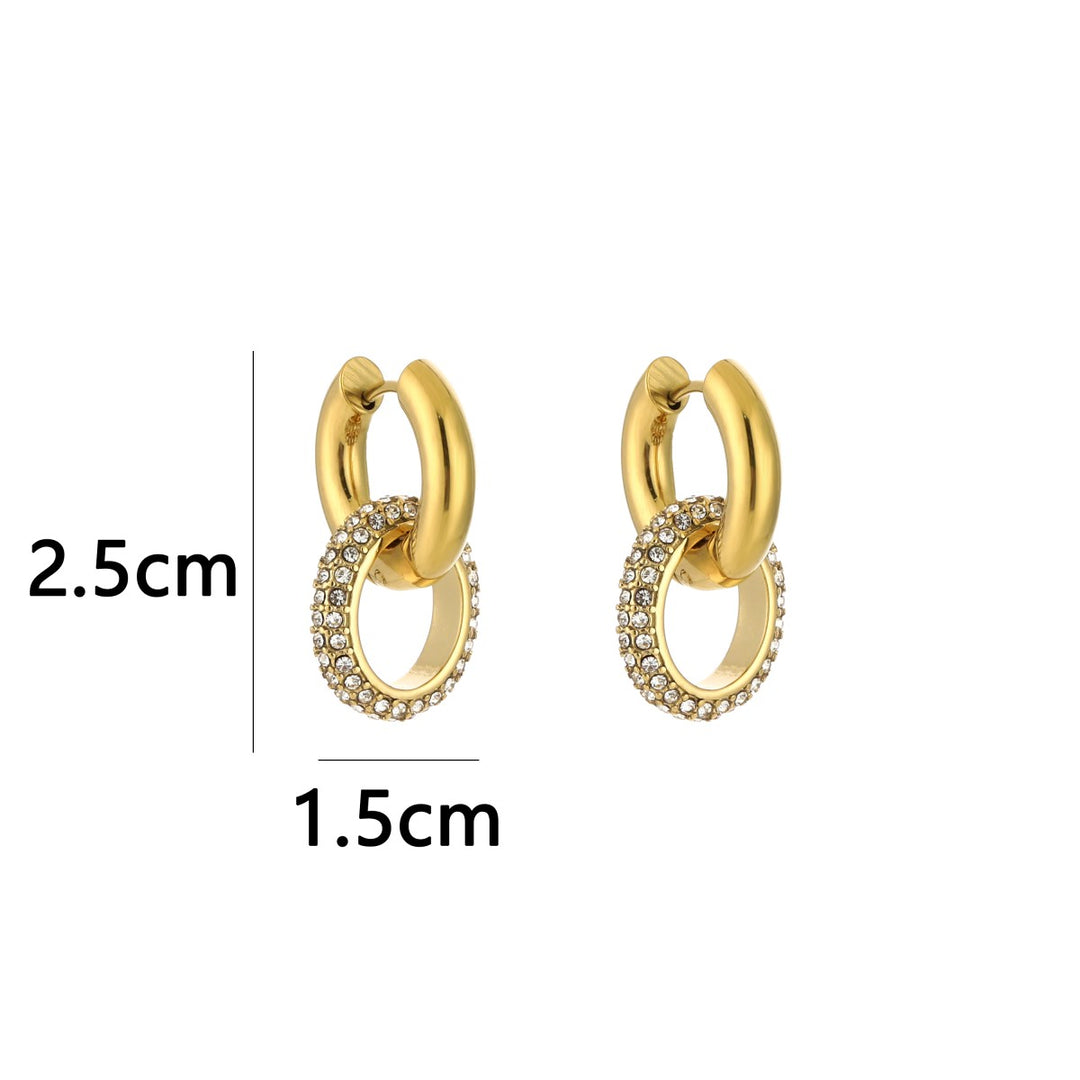 Oorbellen Strass Party Roundies Double