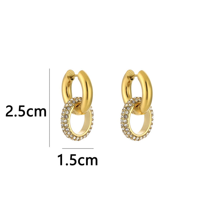 Oorbellen Strass Party Roundies Double