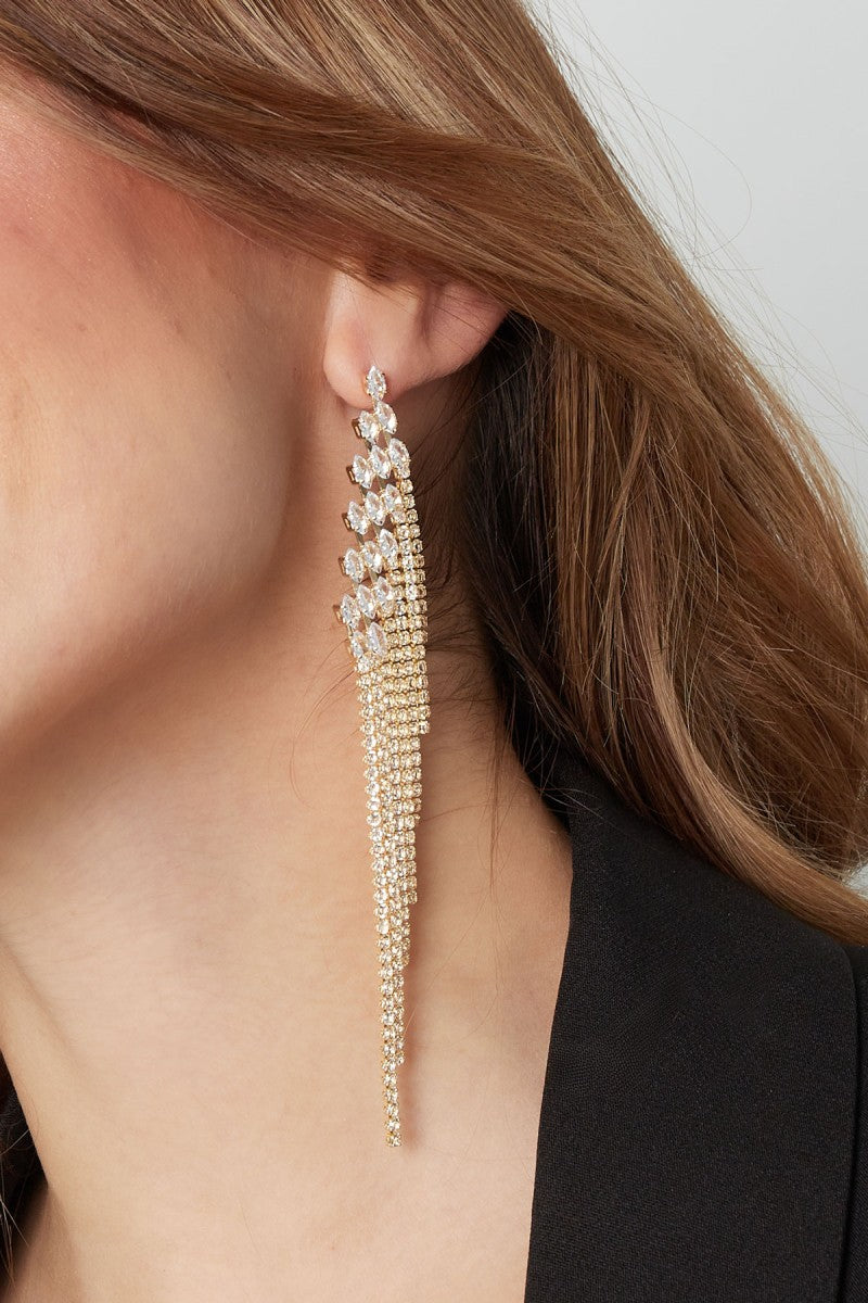 Oorbellen Strass Sparkly Zilver