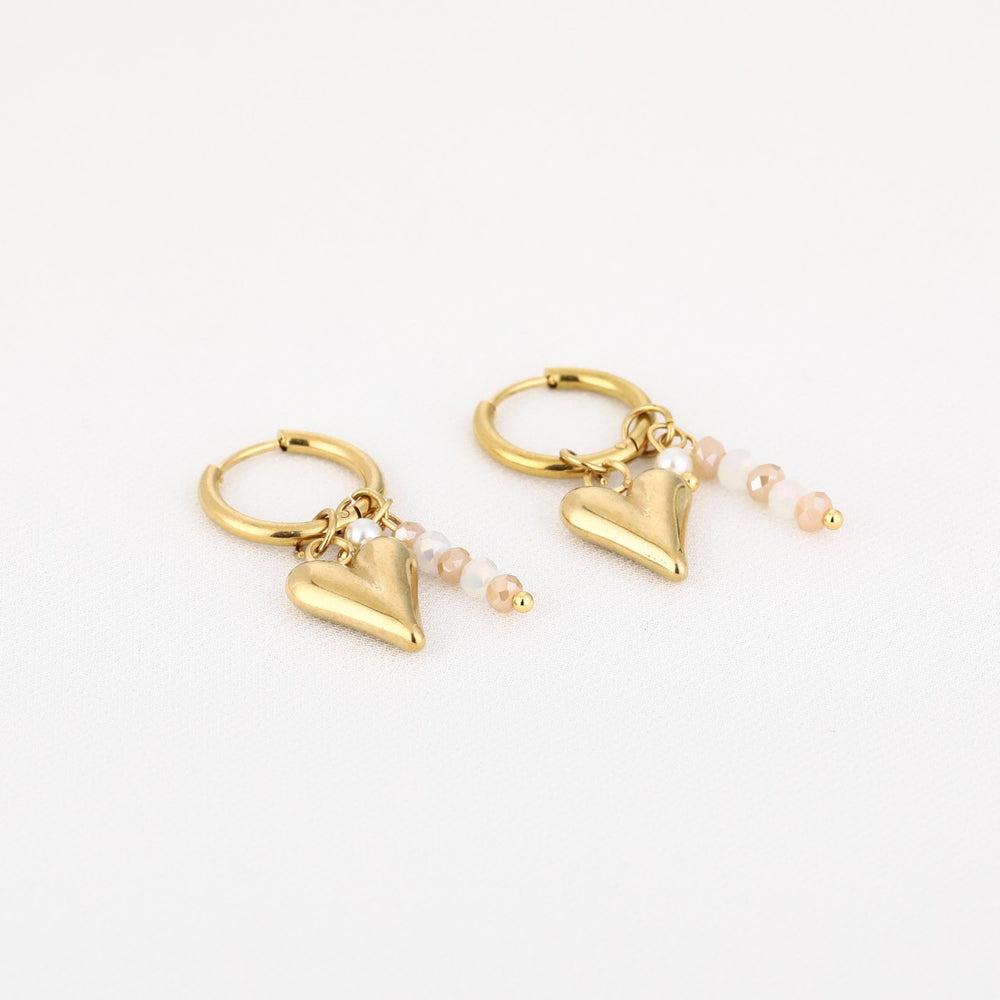 Oorbellen Summer Party Heart Beige