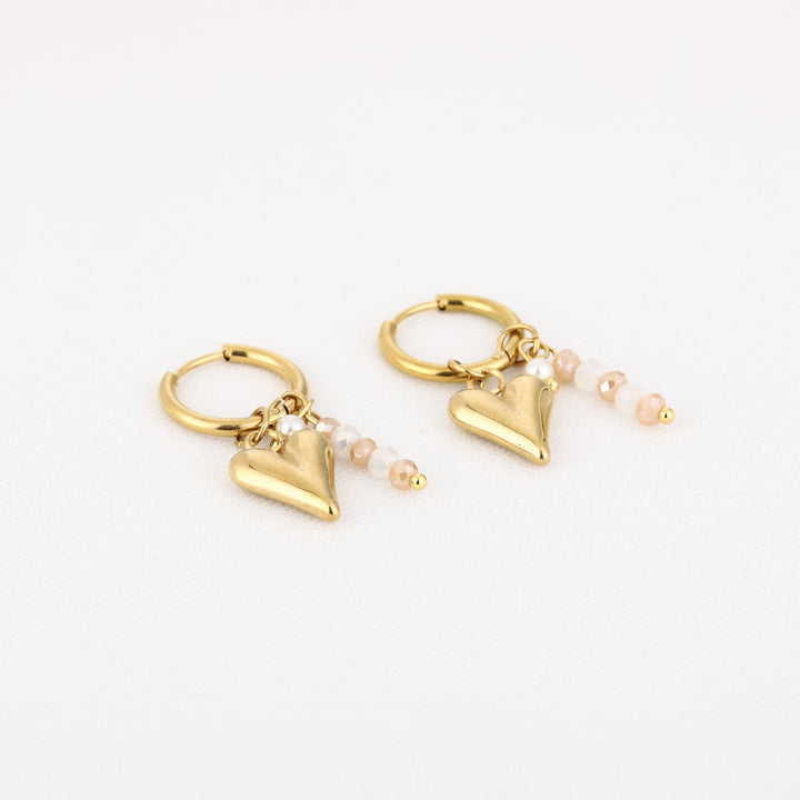 Oorbellen Summer Party Heart Beige