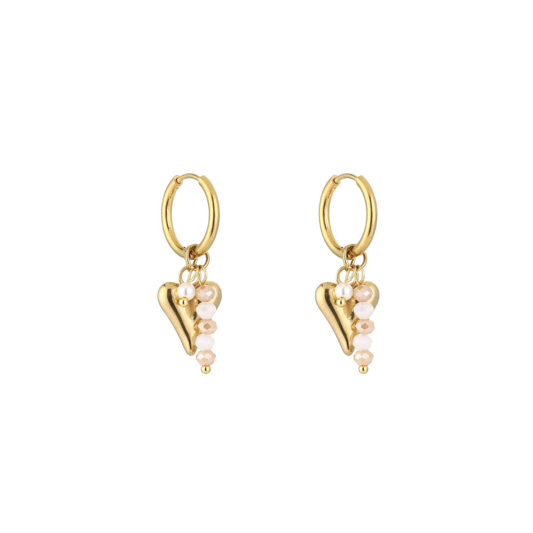 Oorbellen Summer Party Heart Beige